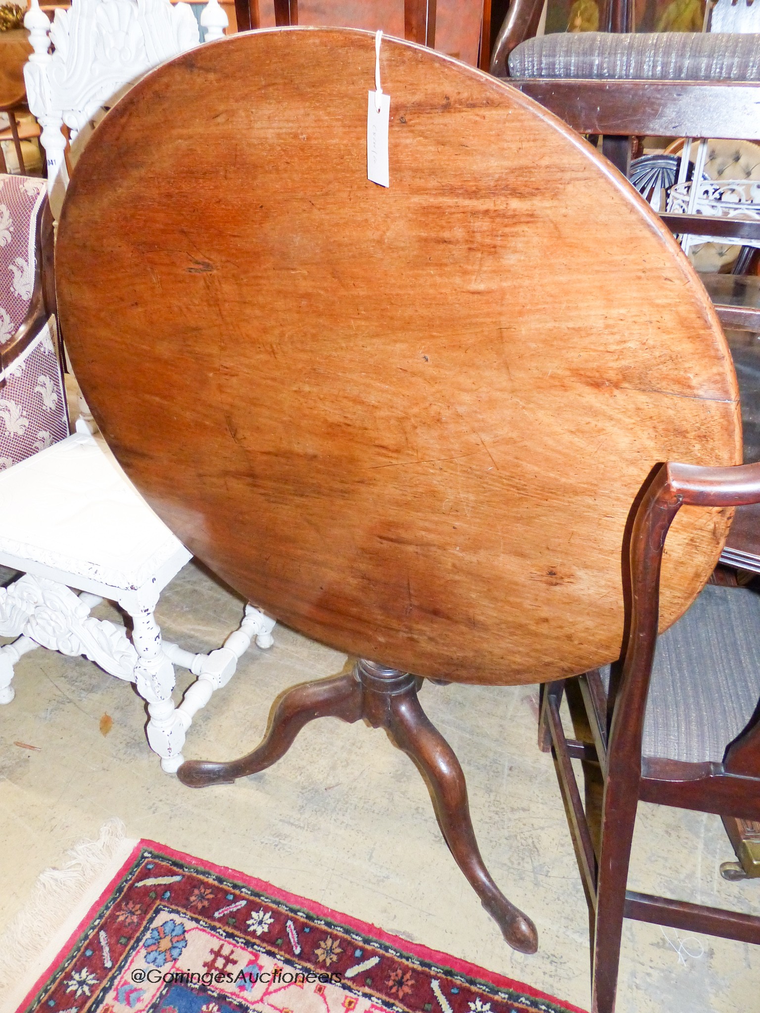 A George III mahogany tripod tea table